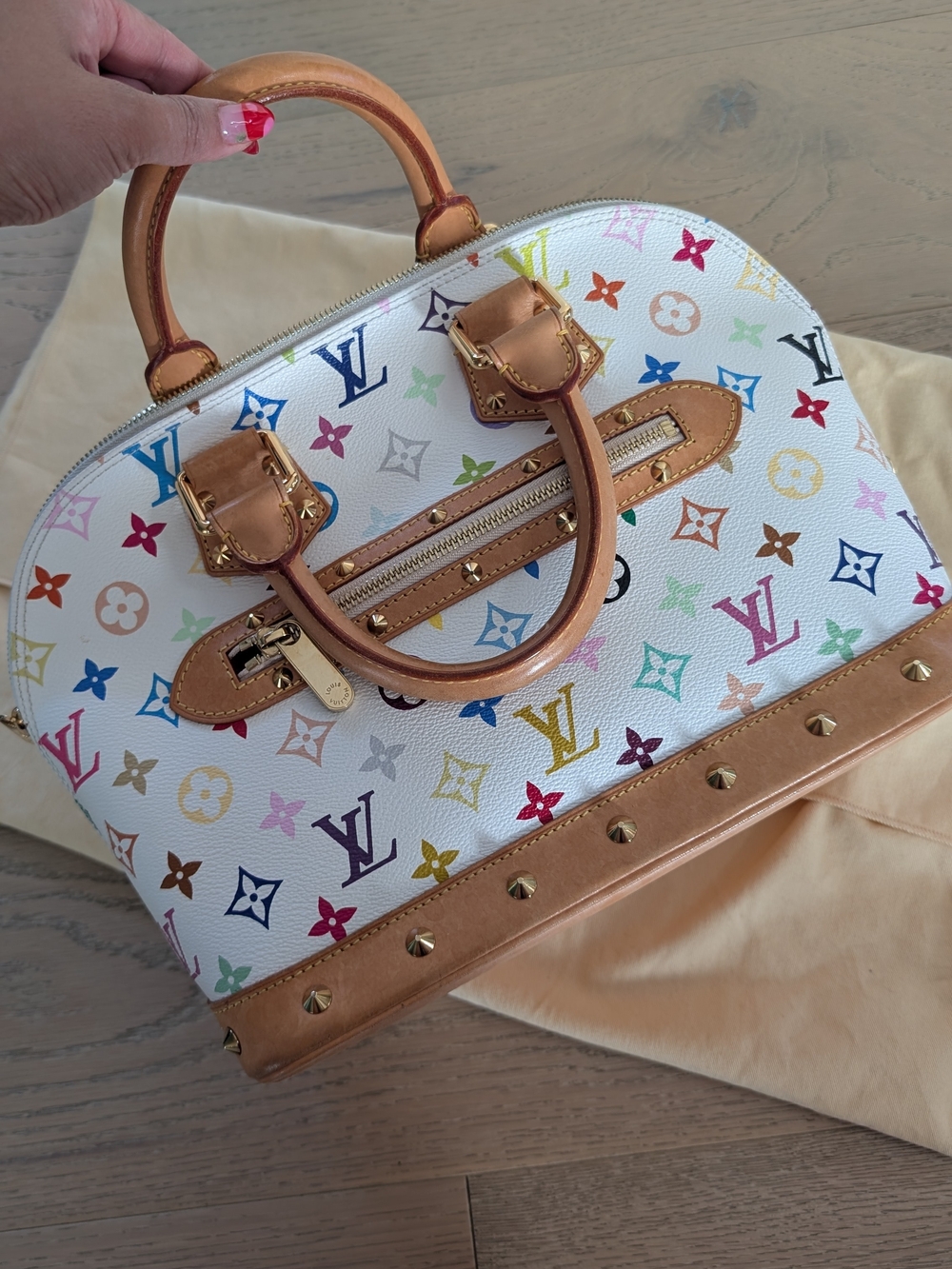 Louis Vuitton Multicolor Monogram Alma BB - White/Tan - Picture 9 of 10